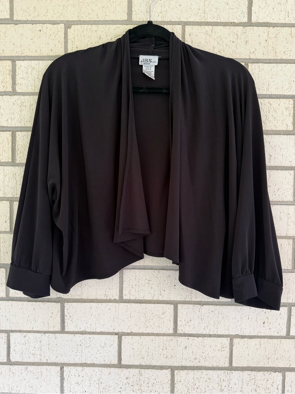 J.B.S. Black Open-Front Draped Women's Shrug